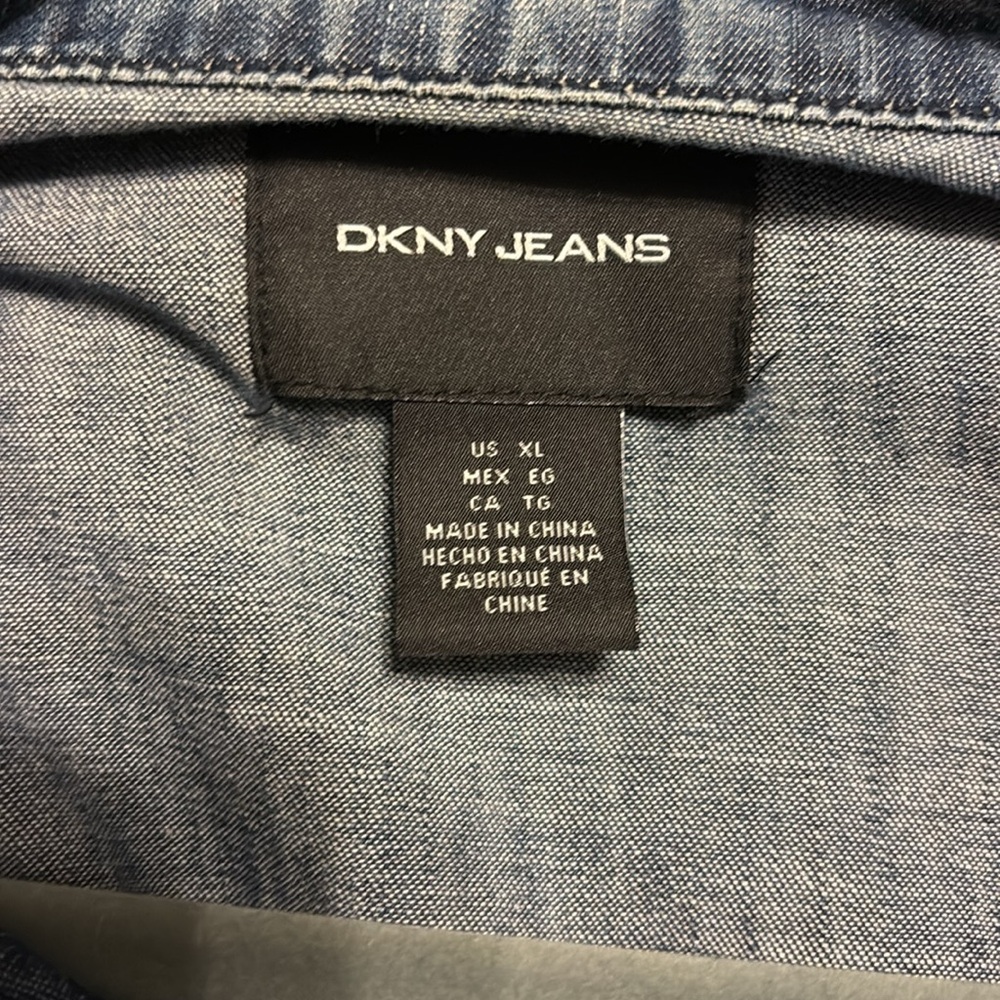 DKNY Jeans Moto-Style Denim Jacket - Picture 3 of 7